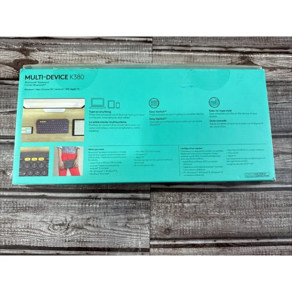 Logitech K380 Multi-Device Bluetooth Keyboard (920-007558) - Grey - Brand New